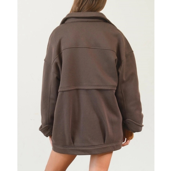 #411 SALE 🛑0420 S,M,L Trendy Washed Fleece French Terry Jacket - Picture 3 of 5